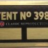 Brass Patent No 398110 plate