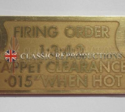 Brass MGA 1600 firing order, tappet clearance plate (.015")