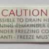 'Caution' heater plate