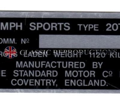 Chassis plate - Triumph TR3A