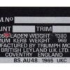 Chassis plate - Triumph TR6 (UKC 7821) 1970 to 1975