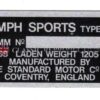 Chassis plate - Triumph TR4