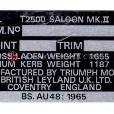 Chassis plate - Triumph 2.5 / 2500 Mk2