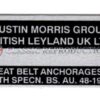Chassis plate - Austin Morris Group, 1970-79