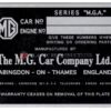 Chassis plate - MGA 1500 1955-57