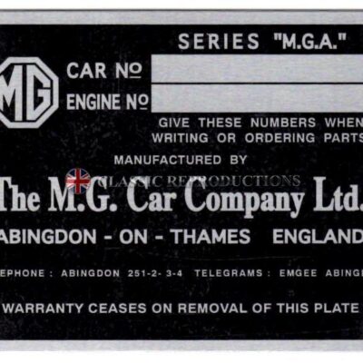 Chassis plate - MGA 1500 1955-57