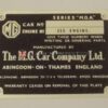Chassis plate - MGA 1500 & 1600 1957 on