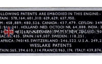 Rocker Cover plate, Weslake Patents - 1 line