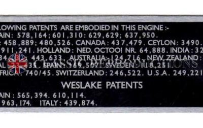 Rocker Cover plate, Weslake Patents - 2 lines