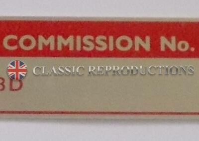 MG Commission plate No: G23D/Z