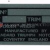 Chassis plate - Triumph TR4A, Spitfire Mk2, Mk3, some GT6 Mk1