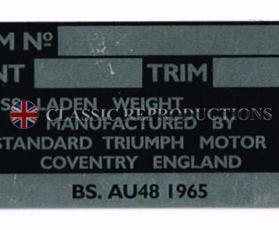 Chassis plate - Triumph TR5, Spitfire Mk3, early Vitesse, early Herald, 2000
