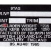 Chassis plate - Triumph Stag after 1976 (LD4000 on)