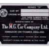 Chassis plate - MG TF