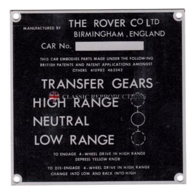 Chassis plate - Land Rover Series 1