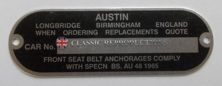 Chassis plate - Austin 1965-72