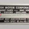 Chassis plate - BMC, 1969-72