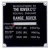 Chassis plate - Range Rover