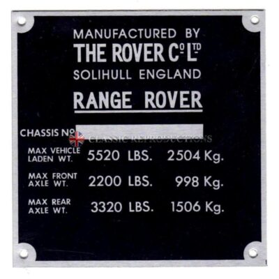 Chassis plate - Range Rover