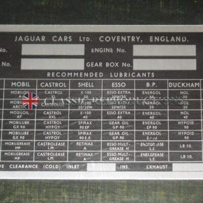 Chassis plate - Jaguar E-Type, manual gearbox