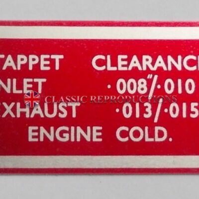 Tappet Clearance plate