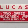 Lucas Two Speed Wiper plate