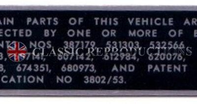 Patent plate - Morris