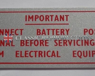 Important Disconnect Battery plate