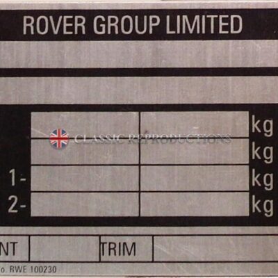 Chassis plate - Rover Group 1988-1999 - Mini Cooper etc (RWE 100230)