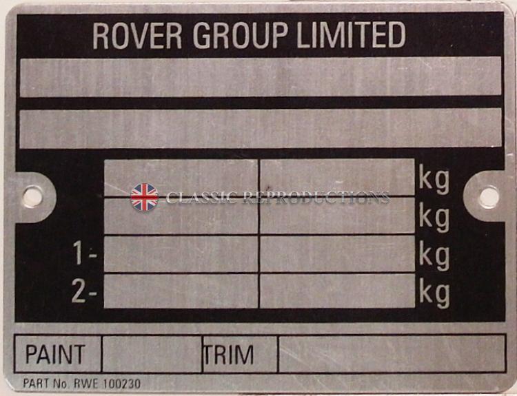 Chassis plate - Rover Group 1988-1999 - Mini Cooper etc (RWE 100230)