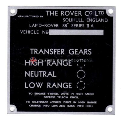 Chassis plate - Land Rover Series 2A 88"