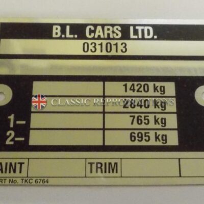 Chassis plate - Triumph TR8 (TKC 6764)