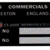 Chassis plate - Bond Equipe - Sharps Commercials