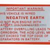 Negative Earth label - PN BHH 1755 - MG