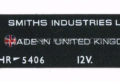 Smiths Industries Heater label (FHR 5406)