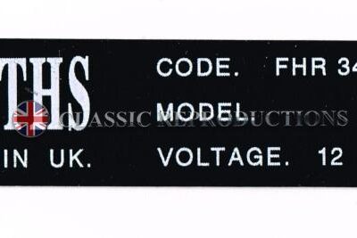 Smiths Heater label (FHR 3456)