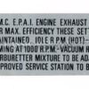 Rocker Cover label, Emission (850rpm)
