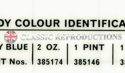 Rover paint colour label - Admiralty Blue