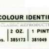 Rover paint colour label - White