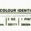 Rover paint colour label - Arden Green