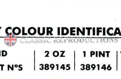 Rover paint colour label - Almond