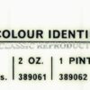 Rover paint colour label - Davos White