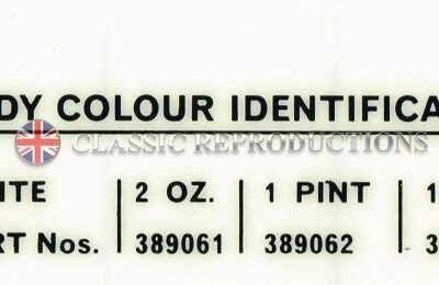 Rover paint colour label - Davos White