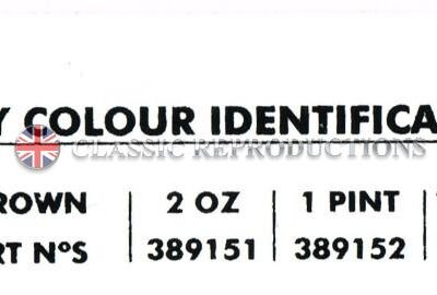 Rover paint colour label - Mexico Brown