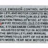 Emission Control label - MG