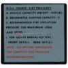 Tire Pressure label - MGC Tourer 1967-69