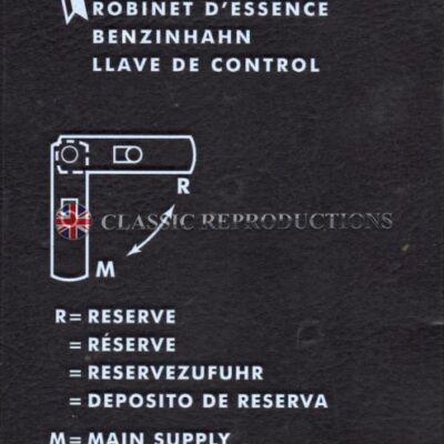 Fuel Tank Reserve Instruction label