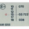 "E11" patents label, silver