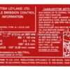 Emission Control label - MGB USA spec 1979