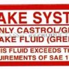 Brake Fluid label